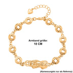 Nickelfreies Messing Armband ca. 18 cm + 2.5 cm Extender, ca. 13,50g, Goldfarben