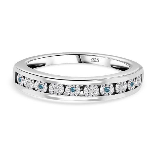 Blauer Diamant Ring 925 Silber (Größe 19.00)