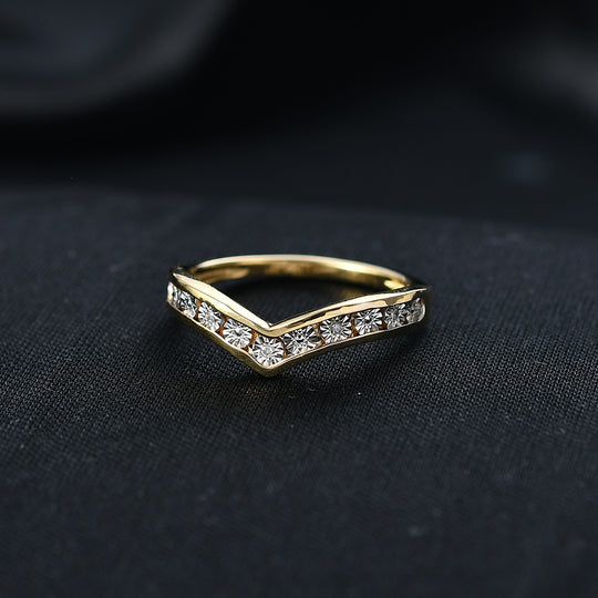 Weißer Diamant Ring 925 Silber 750 Roségold Vermeil (Größe 19.00)