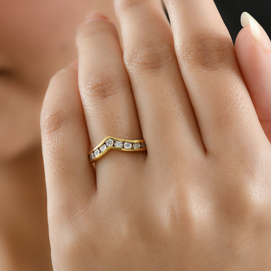Weißer Diamant Ring 925 Silber 750 Roségold Vermeil (Größe 19.00)