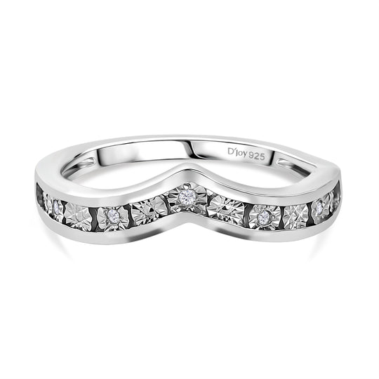 Weißer Diamant Ring 925 Silber 750 Roségold Vermeil (Größe 19.00)