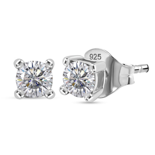 LUXURIANT DIAMOND - Lab Grown Diamant SI-GH SGL zertifiziert Ohrringe 925 Silber 750 Roségold Vermeil ca. 0.50 ct