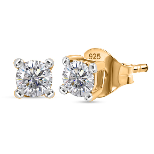 LUXURIANT DIAMOND - Lab Grown Diamant SI-GH SGL zertifiziert Ohrringe 925 Silber 750 Roségold Vermeil ca. 0.50 ct