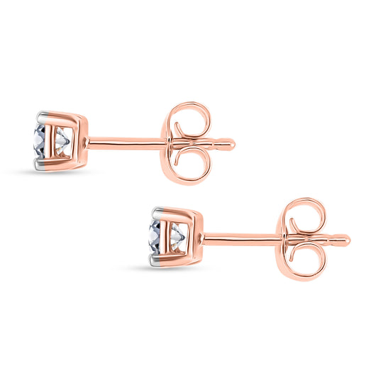 LUXURIANT DIAMOND - Lab Grown Diamant SI-GH SGL zertifiziert Ohrringe 925 Silber 750 Roségold Vermeil ca. 0.50 ct