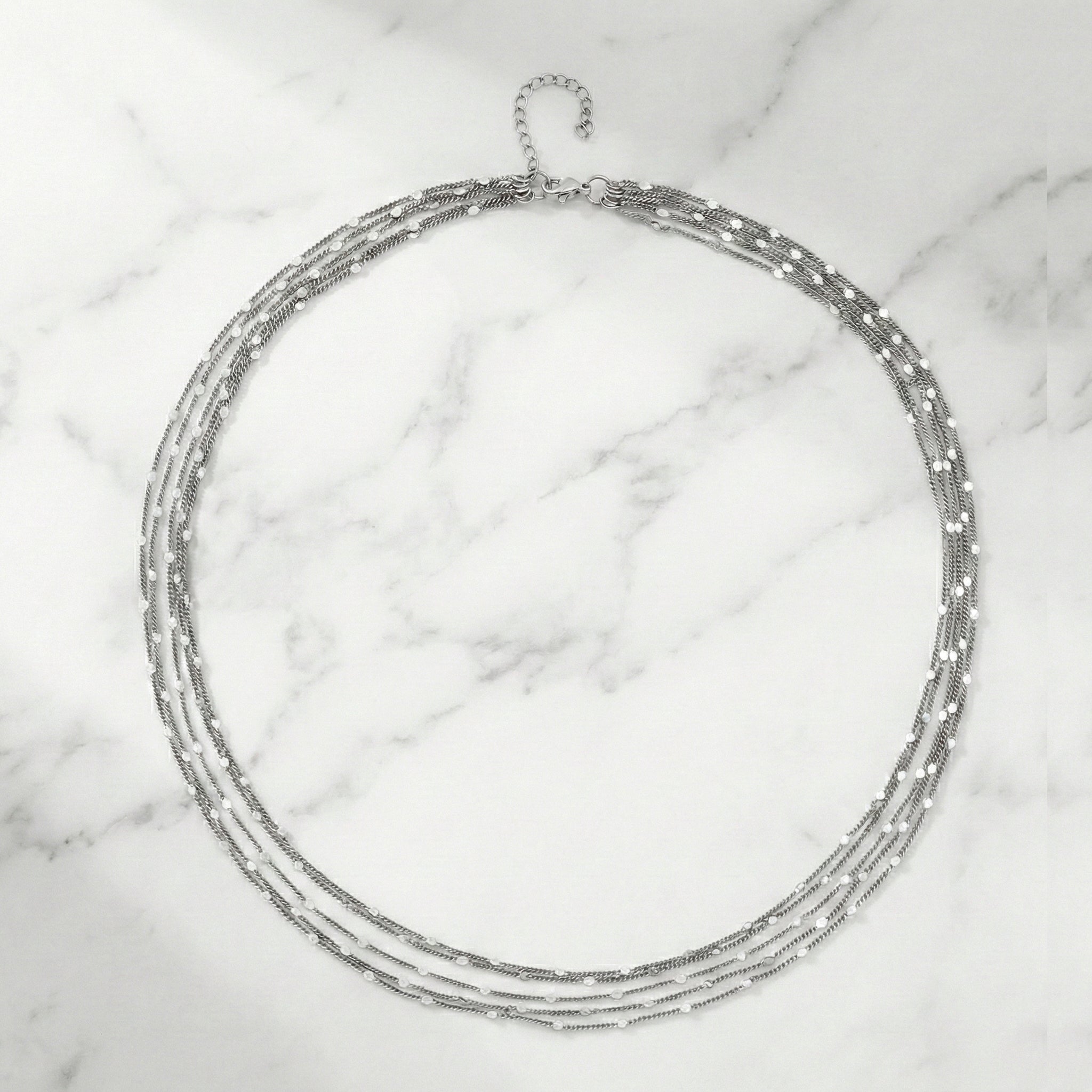 Nickelfreies Messing Halskette ca. 50 cm + 3.5 cm Extender, rhodiniert vergoldet, ca. 12,50g