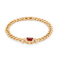 Rotes und weißes Zirkonia 19cm Armband