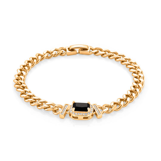 Rosa Zirkonia, Weißer Zirkonia Armband ca. 19 cm Nickelfreies Messing vergoldet