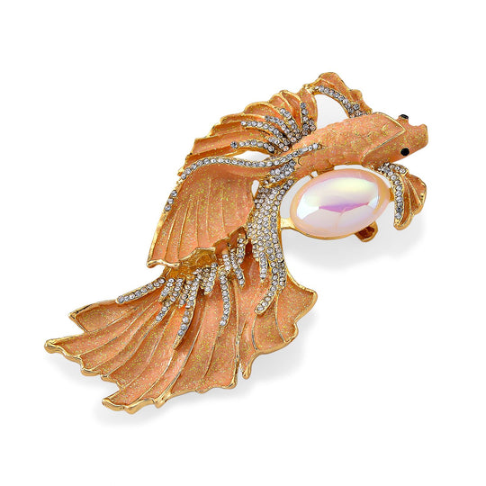 Harz, Schwarze Kristall Brosche emailliert