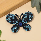 Mehrfarbiger Kristall Schmetterling Brosche, Schwarz