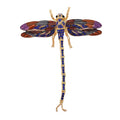 Schwarze Kristall Libelle Brosche emailliert