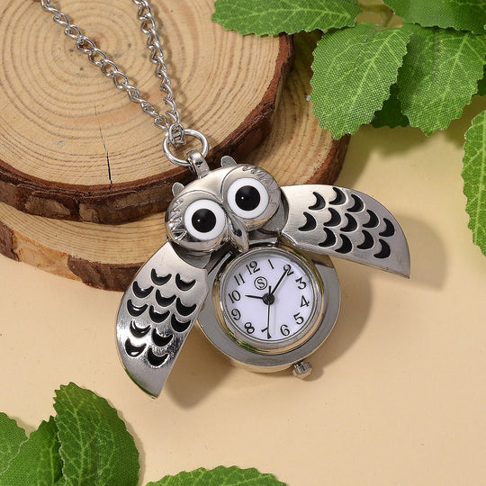 STRADA Eulen-Uhr, Aufklapp-Flügel-Design PC21S Japanisches Uhrwerk, Edelstahlboden, wasserresistenter Konstruktion, Rosafarben