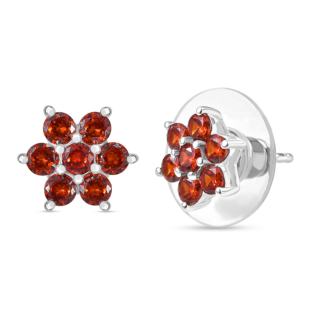 Lustro Stella Roter Zirkonia Ohrringe 925 Silber