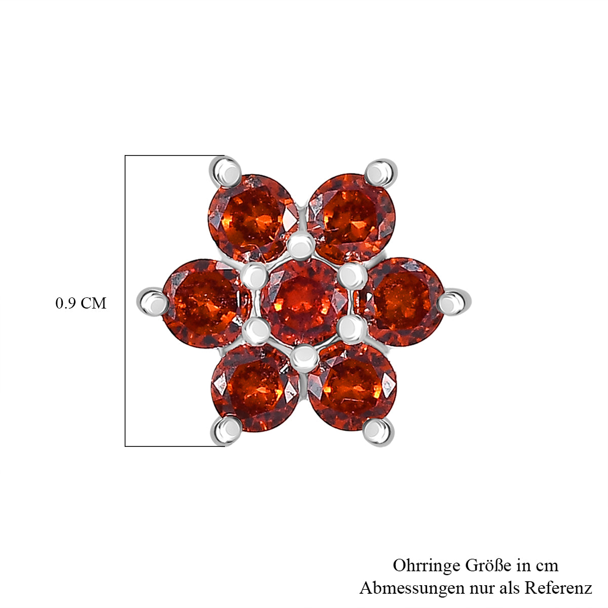 Lustro Stella Roter Zirkonia Ohrringe 925 Silber