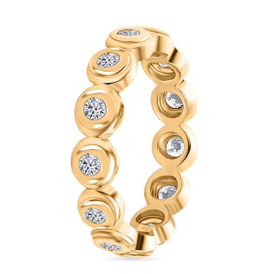 LUXURIANT DIAMOND - Lab Grown Diamant SI-GH Ring 925 Silber 750 Gelbgold Vermeil (Größe 18.00) ca. 1,00 ct