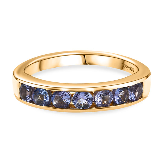 D'Joy AA Tansanit Ring 925 Silber platiniert (Größe 19.00) ca. 0,89 ct