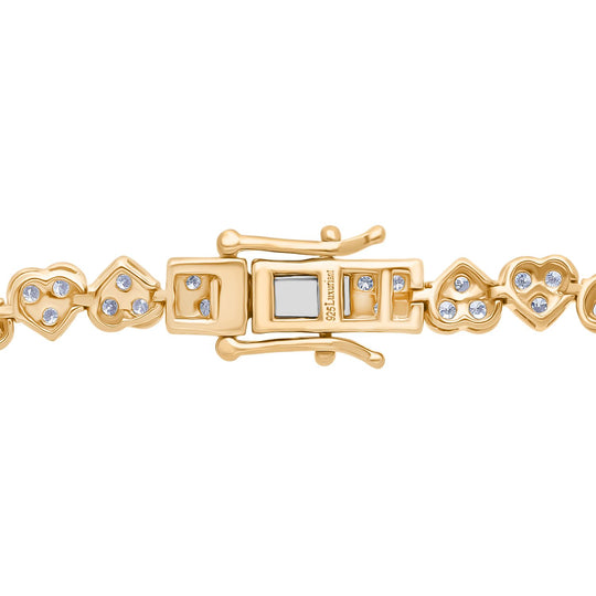 LUXURIANT DIAMOND - Lab Grown Diamant SI-GH SGL zertifiziert Armband ca. 19 cm 925 Silber 750 Gelbgold Vermeil ca. 3,00 ct.