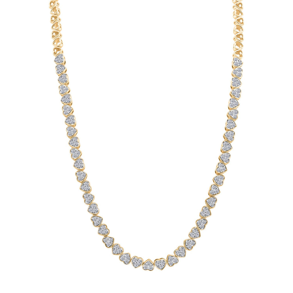 LUXURIANT DIAMOND - Lab Grown Diamant SI-GH SGL zertifiziert Halskette ca. 45 cm 925 Silber 750 Gelbgold Vermeil ca. 3,00 ct.