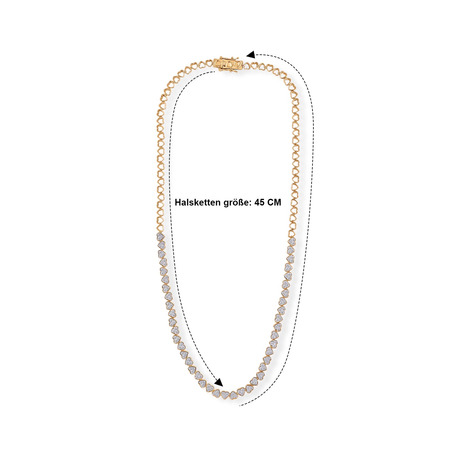 LUXURIANT DIAMOND - Lab Grown Diamant SI-GH SGL zertifiziert Halskette ca. 45 cm 925 Silber 750 Gelbgold Vermeil ca. 3,00 ct.