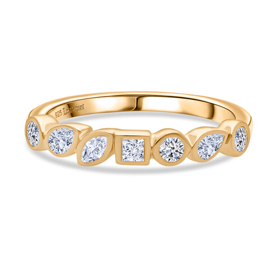 LUXURIANT DIAMOND - Lab Grown Diamant SI-GH Ring 925 Silber 750 Gelbgold vermeil (Größe 18.00) ca. 0,49 ct