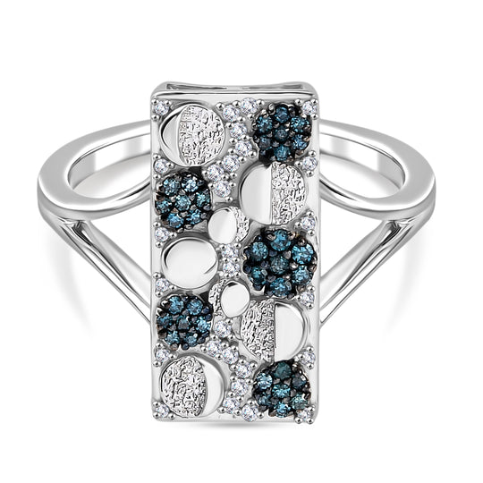 GP Italienische Garten Kollektion - Kanchanaburi Blauer Saphir, Blauer Diamant Ring 925 Silber rhodiniert (Größe 19.00) ca. 0.25 ct