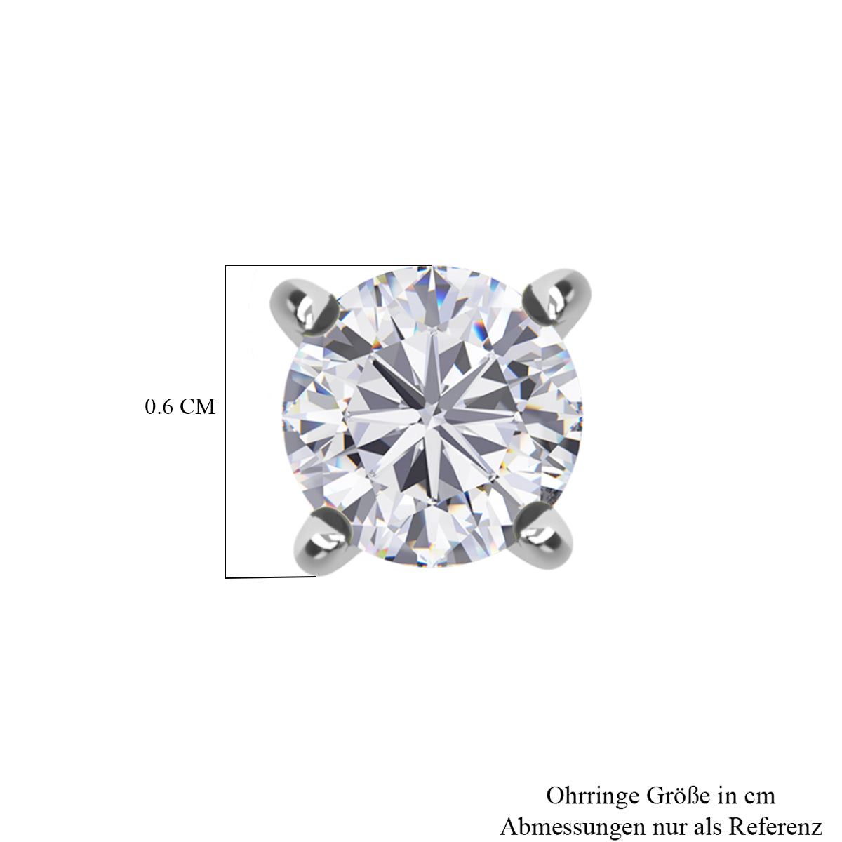 Moissanit Ohrringe 925 Silber rhodiniert ca. 0,86 ct.