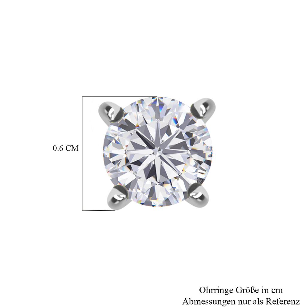 Moissanit Ohrringe 925 Silber rhodiniert ca. 0,86 ct.