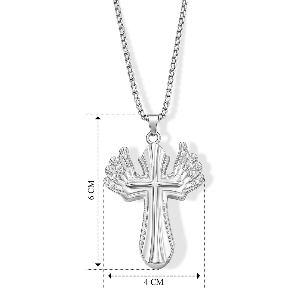 Kreuz Anhänger mit Kette ca. 59.5 cm, 316L Edelstahl ca. 27,50g