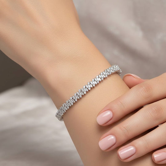 LUXURIANT DIAMOND - Lab Grown Diamant SI-GH SGL zertifiziert Armband ca. 20 cm 925 Silber ca. 3,00 ct.