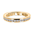LUXURIANT SGL zertifizierter VS-EF Labor Diamant Ring, 925 Silber 750 Gelbgold Vermeil - 1 ct.