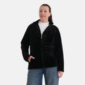 LA MAREY - Velvet Jacke aus Samt mit Reißverschluss, Größe L/XL, Schwarz
