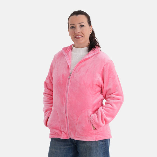 LA MAREY - Velvet Jacke aus Samt mit Reißverschluss, Größe S/M