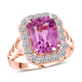 LUXURIANT DIAMOND - AAA Kunzit, Lab Grown Diamant Ring 417 Gold (Größe 20.00) ca. 9,25 ct