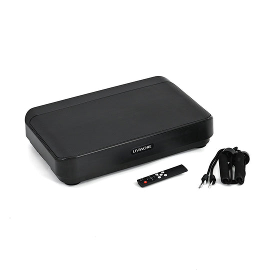 LIVMORE Vibrationsplatte mit Fernbedienung, LED Touchdisplay und Bluetooth, Schwarz