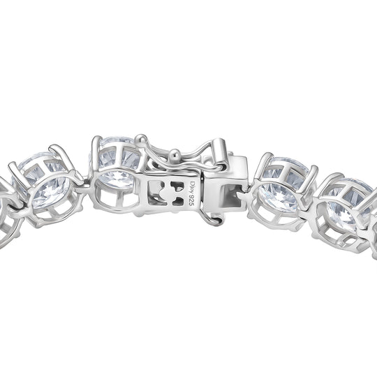 D'Joy 100 Facetten Moissanit Armband ca. 19 cm 925 Silber rhodiniert ca. 31.80 ct