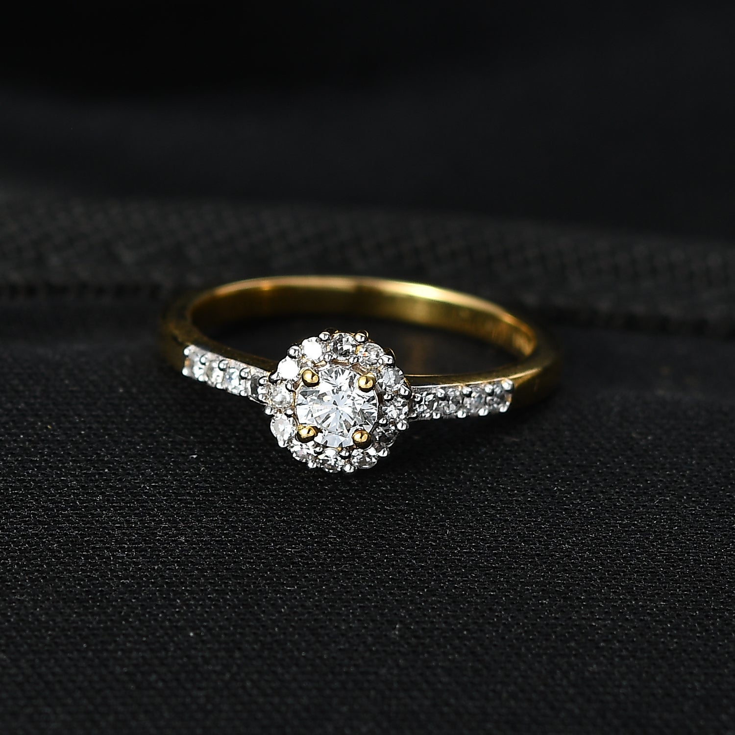 LUXURIANT DIAMOND - Lab Grown Diamant SI-GH Ring 925 Silber 750 Gelbgold Vermeil (10 - 15 Werktage Lieferzeit)  (Größe 18.00) ca. 0.50 ct
