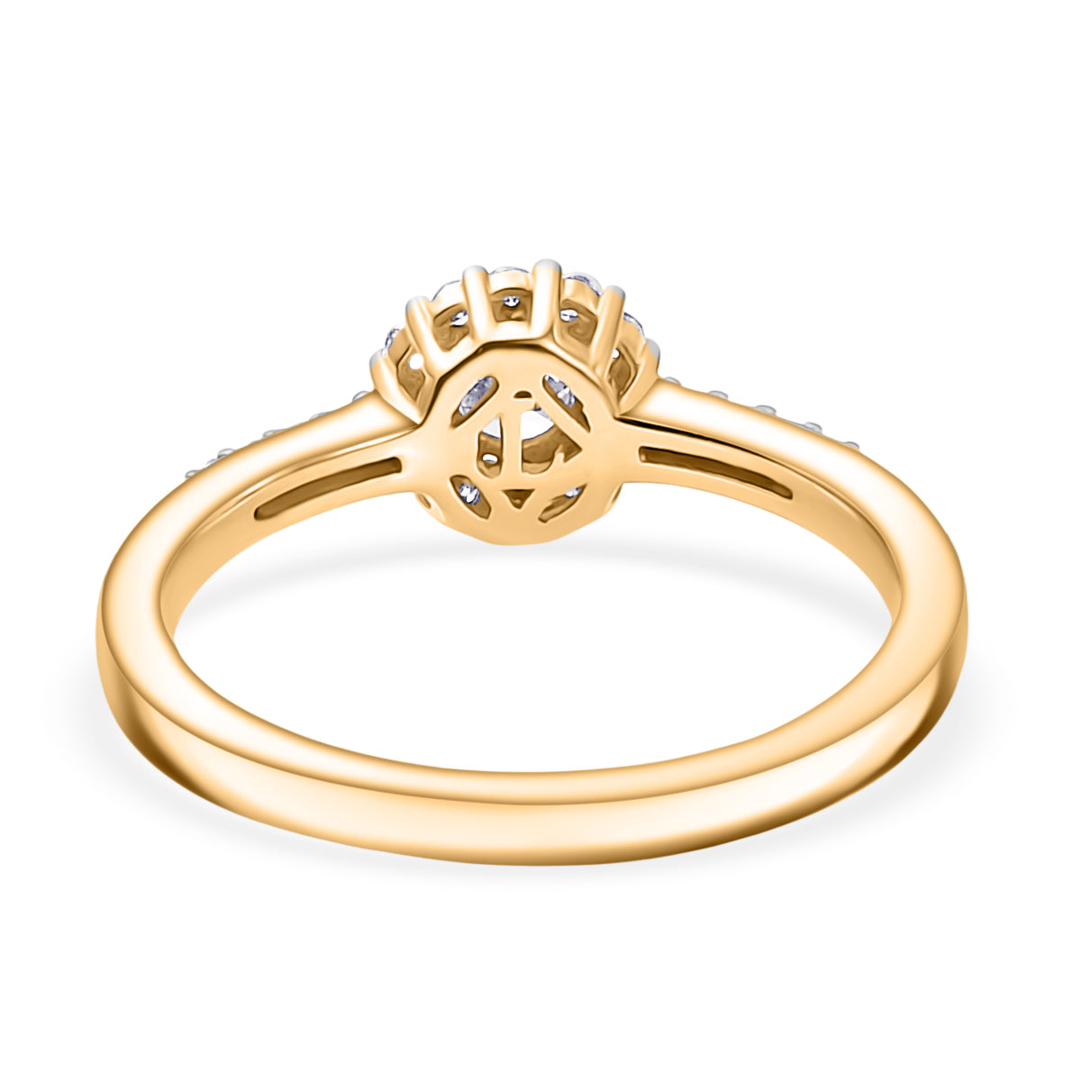 LUXURIANT DIAMOND - Lab Grown Diamant SI-GH Ring 925 Silber 750 Gelbgold Vermeil (10 - 15 Werktage Lieferzeit)  (Größe 18.00) ca. 0.50 ct