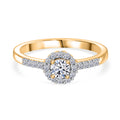 LUXURIANT DIAMOND - Lab Grown Diamant SI-GH Ring 925 Silber 750 Gelbgold Vermeil (10 - 15 Werktage Lieferzeit)  (Größe 18.00) ca. 0.50 ct