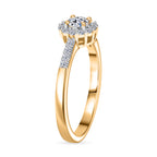 LUXURIANT DIAMOND - Lab Grown Diamant SI-GH Ring 925 Silber 750 Gelbgold Vermeil (10 - 15 Werktage Lieferzeit)  (Größe 18.00) ca. 0.50 ct