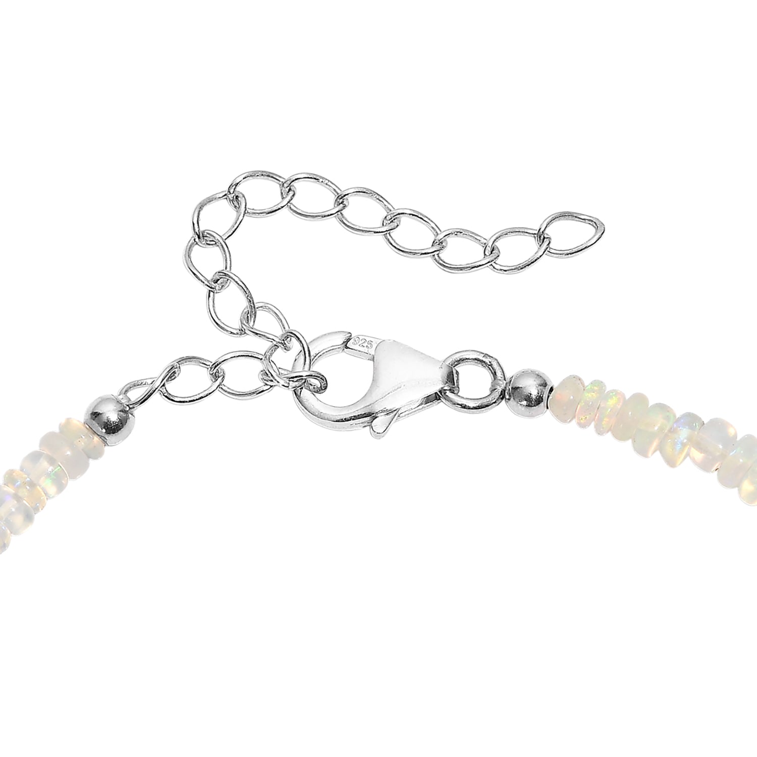 Natürlicher, äthiopischer Welo Opal Armband ca. 19 cm + 5 cm Extender, 925 Silber rhodiniert ca. 13,00 ct.