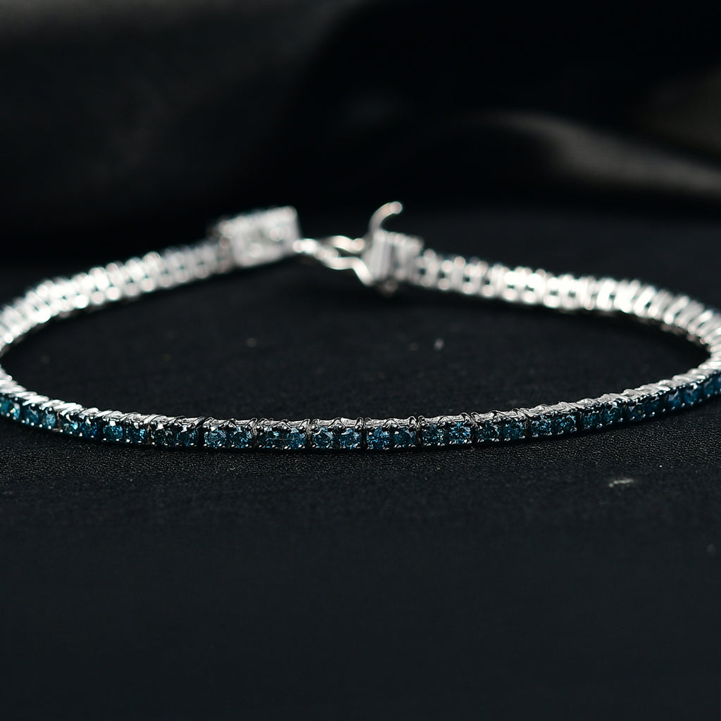 CULLINAN-MINE - Blauer Diamant Armband ca. 19 cm 925 Silber rhodiniert ca. 3.00 ct
