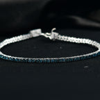 CULLINAN-MINE - Blauer Diamant Armband ca. 19 cm 925 Silber rhodiniert ca. 3.00 ct