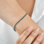 CULLINAN-MINE - Blauer Diamant Armband ca. 19 cm 925 Silber rhodiniert ca. 3.00 ct