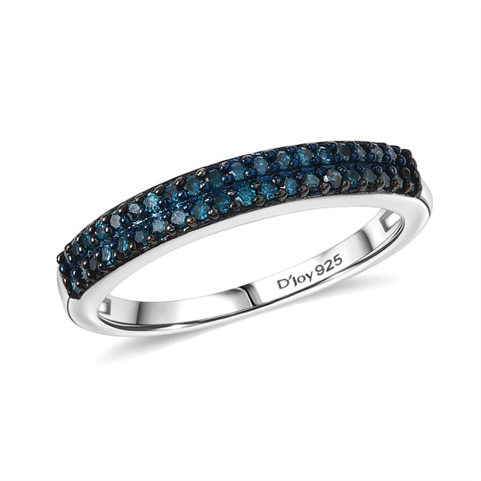 CULLINAN-MINE - Blauer Diamant Ring 925 Silber rhodiniert (Größe 20.00) ca. 0.25 ct
