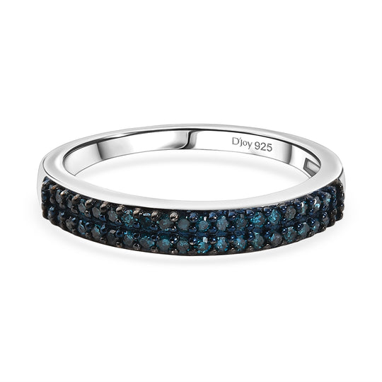 CULLINAN-MINE - Blauer Diamant Ring 925 Silber rhodiniert (Größe 20.00) ca. 0.25 ct