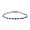 D'Joy Tansanit, Moissanit Armband ca. 20 cm 925 Silber rhodiniert ca. 7,32 ct.