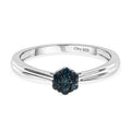 CULLINAN-MINE - Blauer Diamant Ring 925 Silber rhodiniert (Größe 16.00) ca. 0.10 ct