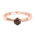 D'Joy Natürlicher Champagner Diamant Ring 925 Silber 750 Roségold Vermeil (Größe 16.00) ca. 0,11 ct