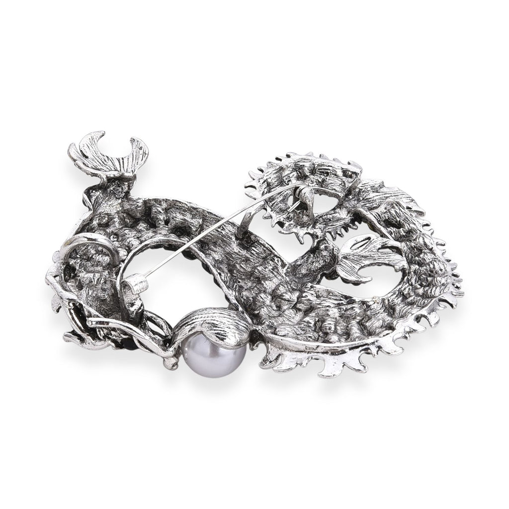 Kunststoff Perle, Mehrfarbiger Kristall Brosche Antik-silber-Plattierung