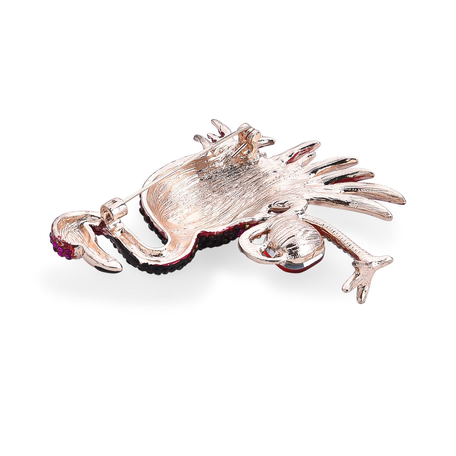 Flamingo Mehrfarbiger Kristall Brosche Rose