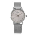 GENOA TIME - V2 Automatik Armbanduhr, Gehäuse 316 Edelstahl Zweifarbiges Sonnenschein Zifferblatt mit weißem Diamant Edelstahl Mesharmband silberfarben